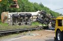 LKW umgestuerzt A 1 Rich Saarbruecken P156